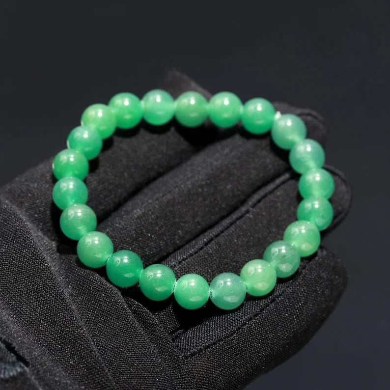 Green Aventurine Beaded 8 mm round Healing Crystal 7 Inches Spiritual Protection Bracelet