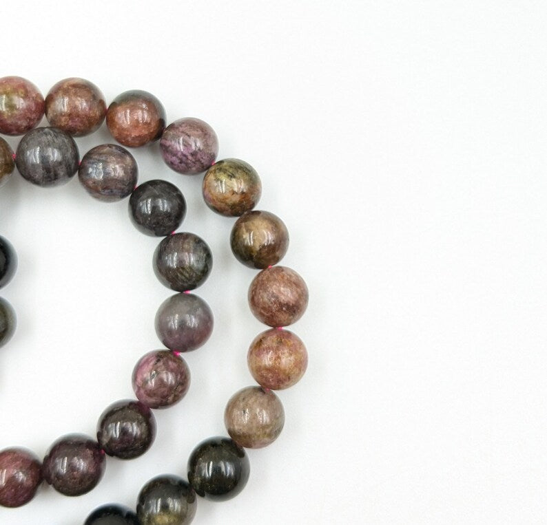 Multi Tourmaline Smooth Round Natural Multicolor 8 mm Beads For Jewelry Making