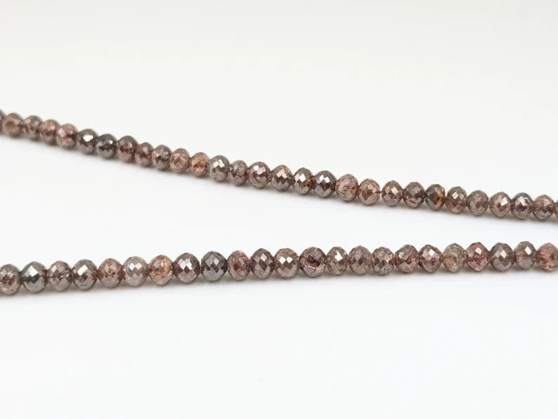 Sparkling Red Diamond Faceted 3 - 4.5 mm Red Diamond Beads For Jewelry Making
