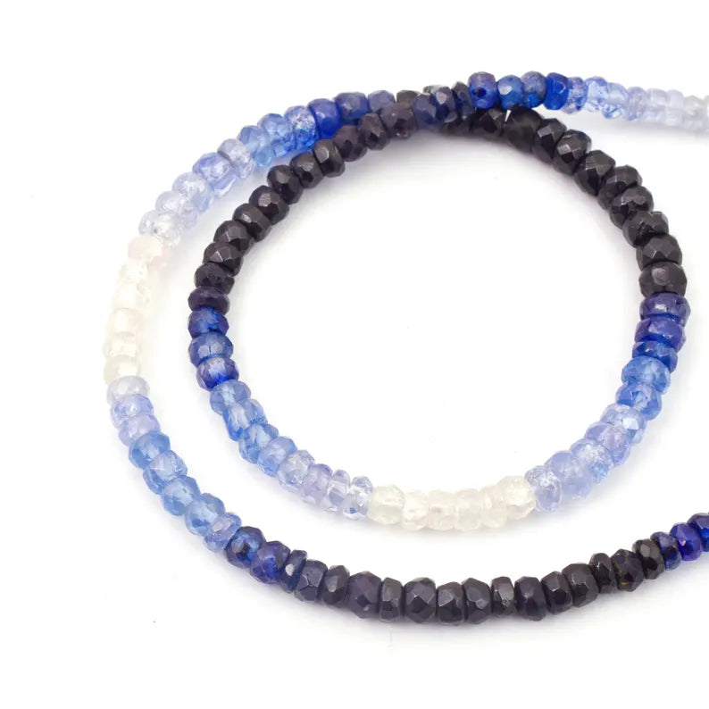 Blue Sapphire Shaded Necklace 3.5 - 4.5 mm