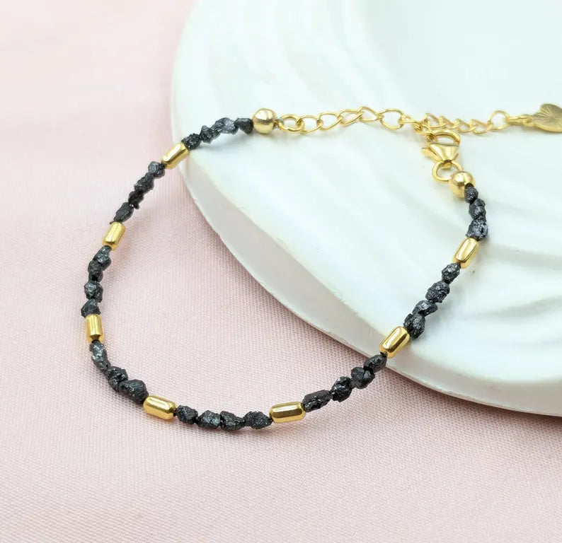 Black Tumble Uncut Diamond Bracelet
