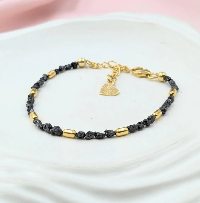 Black Tumble Uncut Diamond Bracelet