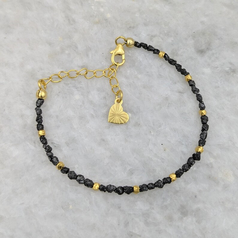 TUMBLE Black Uncut Diamond Bracelet