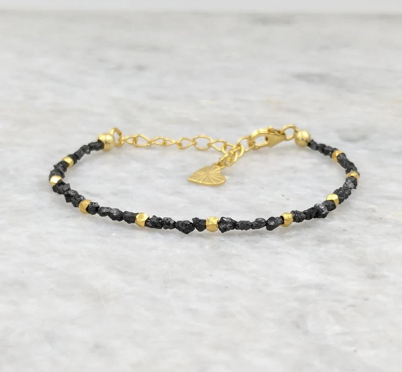 TUMBLE Black Uncut Diamond Bracelet