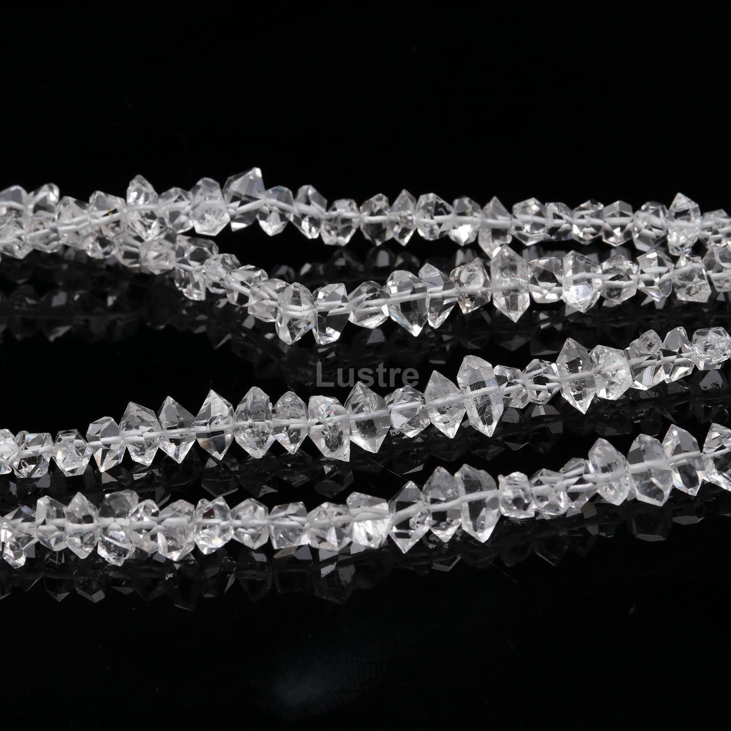 AAA+ Grade Super Clear Natural Herkimer Diamond Quartz Beads 6 - 9mm Clear White Herkimer Diamond Quartz Nuggets Beads Herkimer Rough Stone