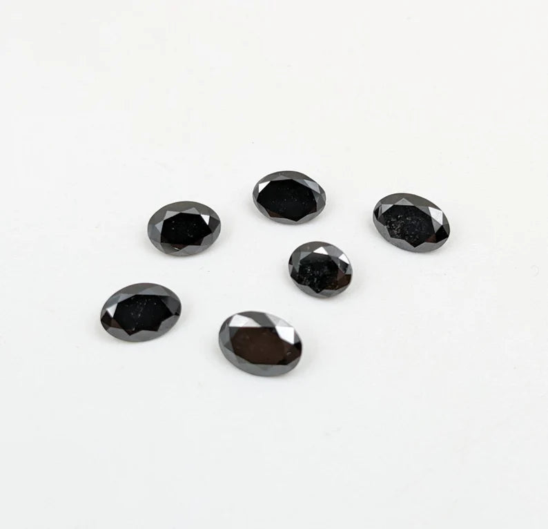 Black Diamond Loose Cut Stone 100% Natural 5 x 7 mm Oval Black Diamond