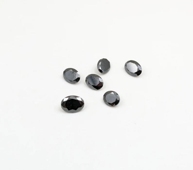 Black Diamond Loose Cut Stone 100% Natural 5 x 7 mm Oval Black Diamond