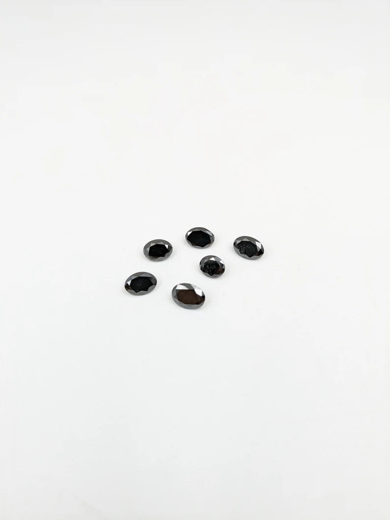Black Diamond Loose Cut Stone 100% Natural 5 x 7 mm Oval Black Diamond