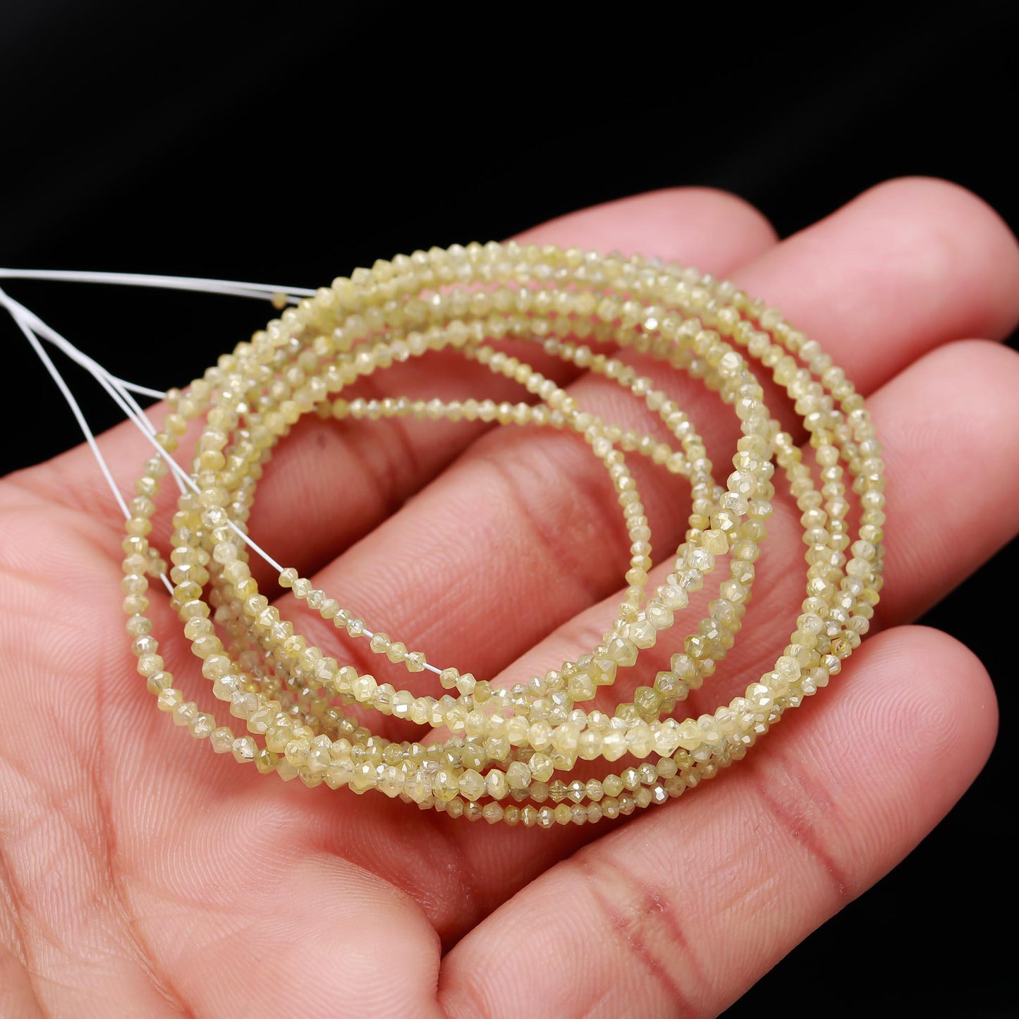 Yellow Diamond Bead Faceted Rondelle Bead AAA+ Quality