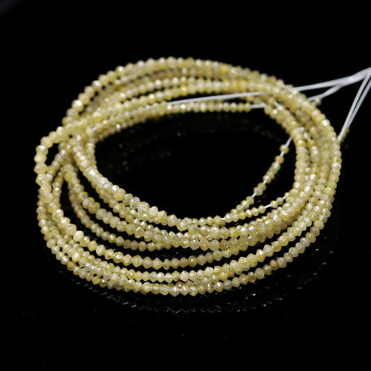 Yellow Diamond Bead Faceted Rondelle Bead AAA+ Quality