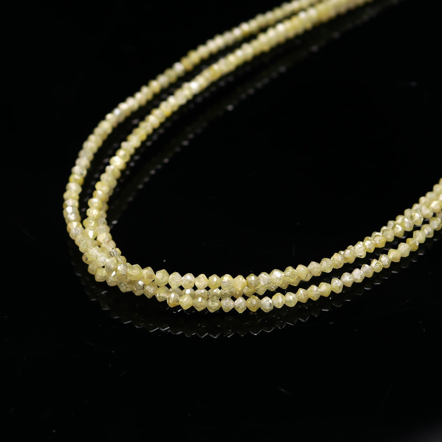 Yellow Diamond Bead Faceted Rondelle Bead AAA+ Quality