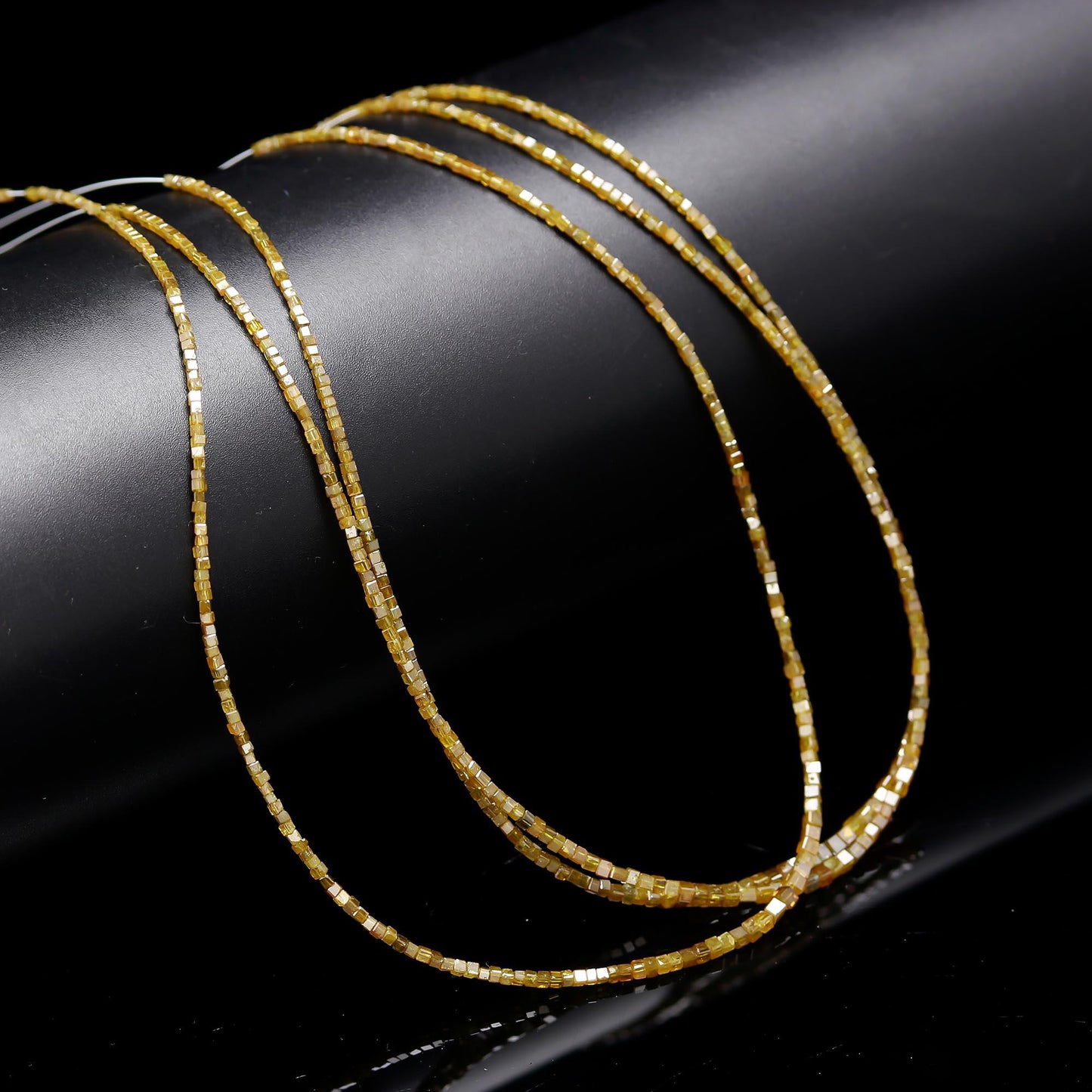 100% Natural Yellow Diamond Faceted 1.5 - 2.5 mm Cube Bead For Jewelry Making
