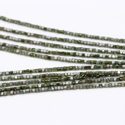 Green Diamond Faceted Diamond 1.5 - 2,5 mm Cube Beads For Jewelry Making