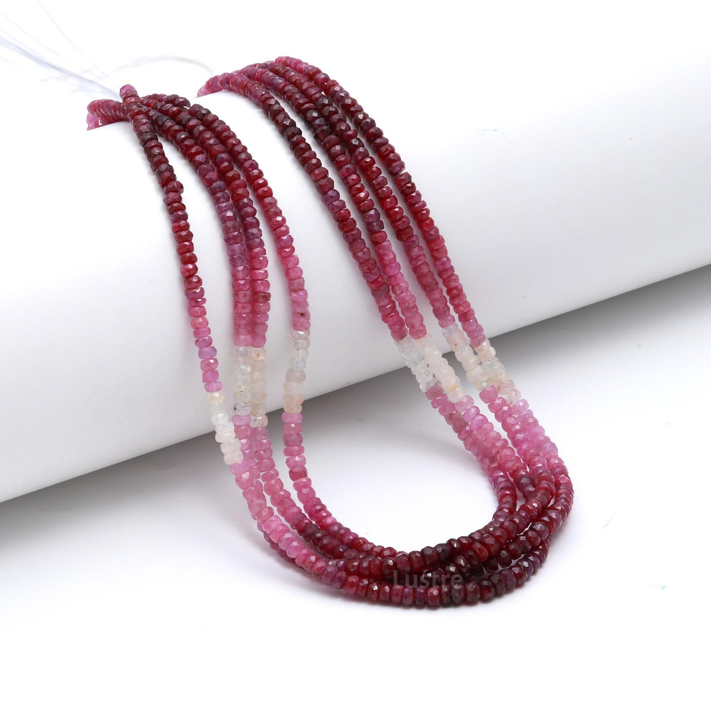 Ruby Shaded Gemstone Beads  Faceted Rondelle Ruby Shaded Bead