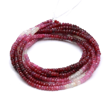 Ruby Shaded Gemstone Beads  Faceted Rondelle Ruby Shaded Bead