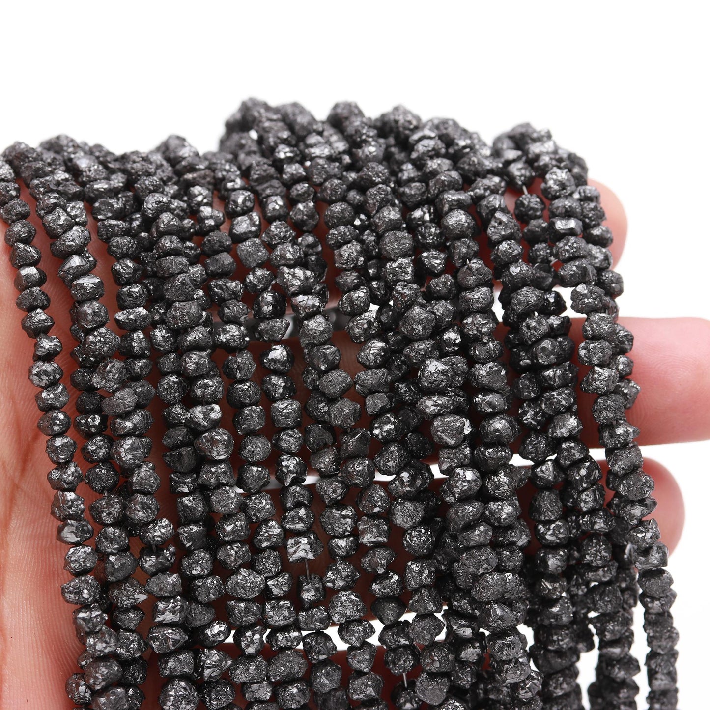 Raw Rough Black Diamond Bead Uncut Black Diamonds