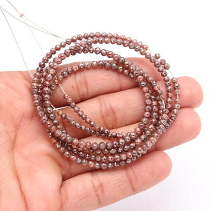 Red Diamond Bead AAA+ Excellent Faceted Round Ball Bead