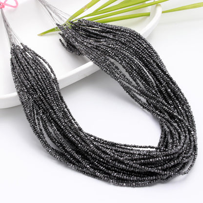 Black Uncut Diamond Bead Raw Rough Diamond Bead 15 Inches Strands