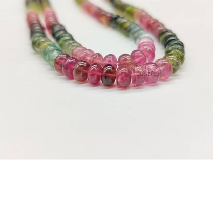 100% Natural Multi Tourmaline Gemstone Rondelle Beads 4 mm Smooth 12 Inches Strands