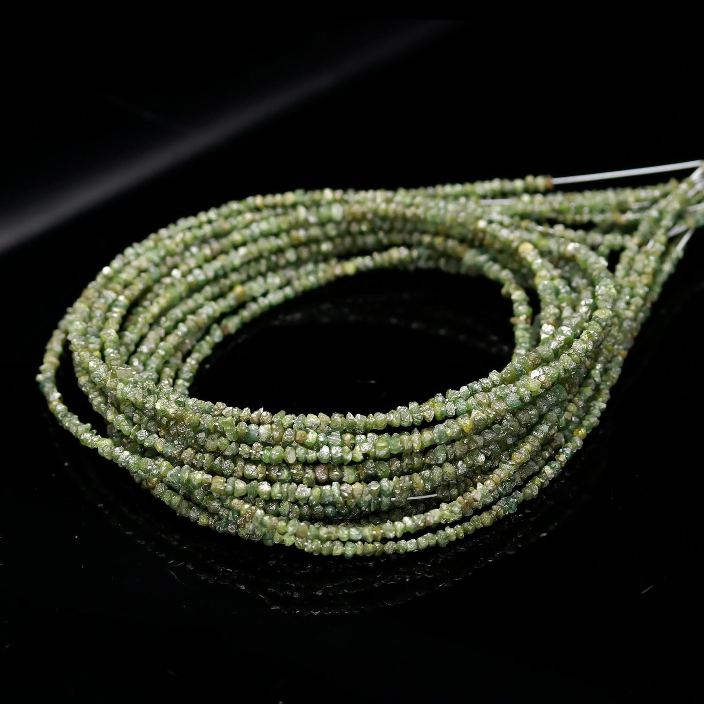 Green Uncut Bead Raw Rough 2-3 MM Chip And Nuggets Beads For Jewelry Making