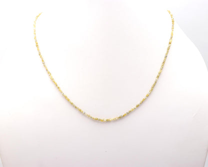 Yellow Raw Rough Diamond Bead Sterling Silver Necklace