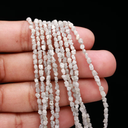 White Diamond Beads Raw Rough White Diamond Tumble Beads