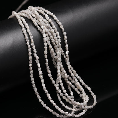 White Diamond Beads Raw Rough White Diamond Tumble Beads