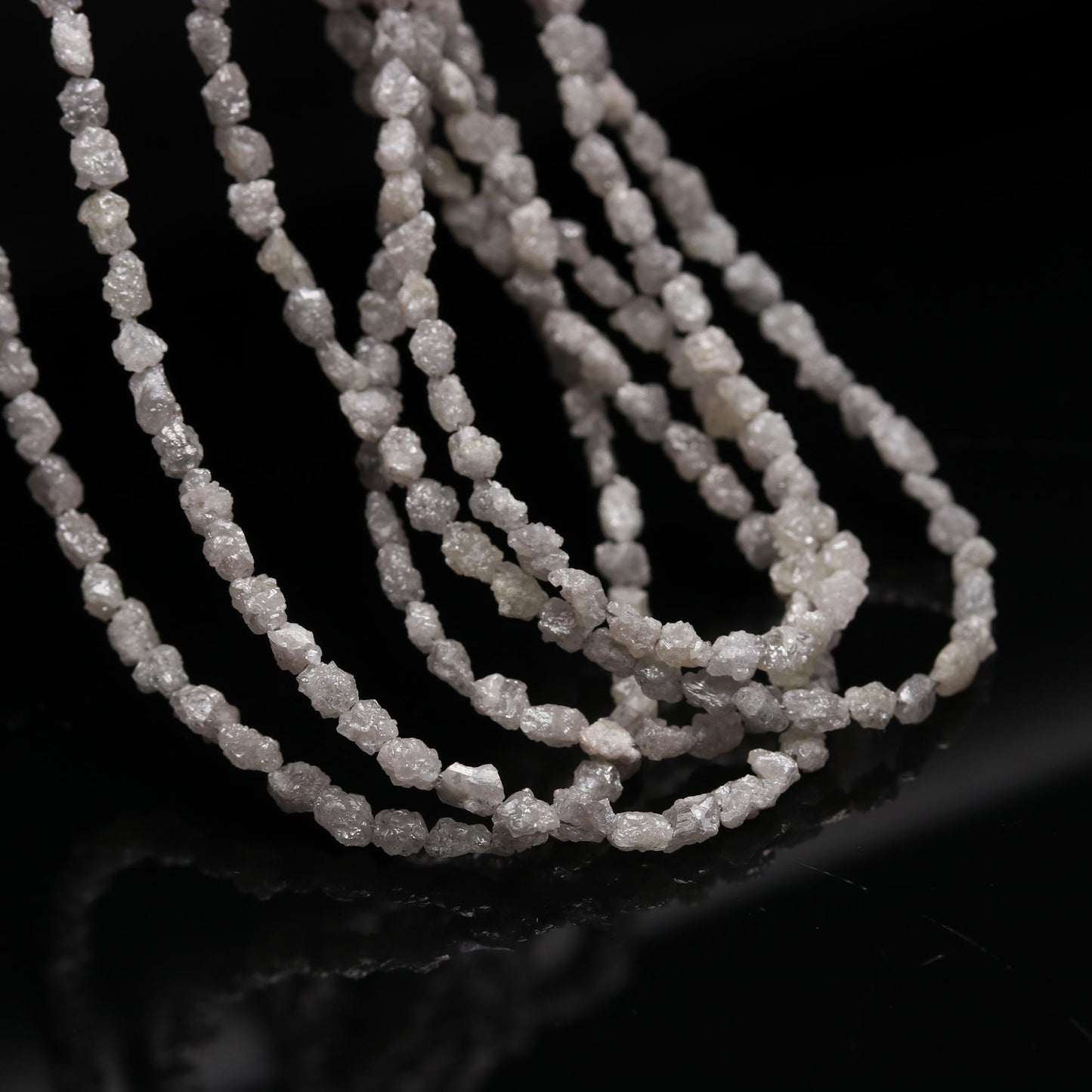 White Diamond Beads Raw Rough White Diamond Tumble Beads