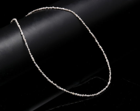 White Diamond Uncut Diamond Sterling Silver Necklace