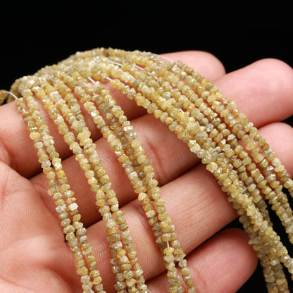 Yellow Raw Rough Diamond Bead Natural Uncut Diamond Beads