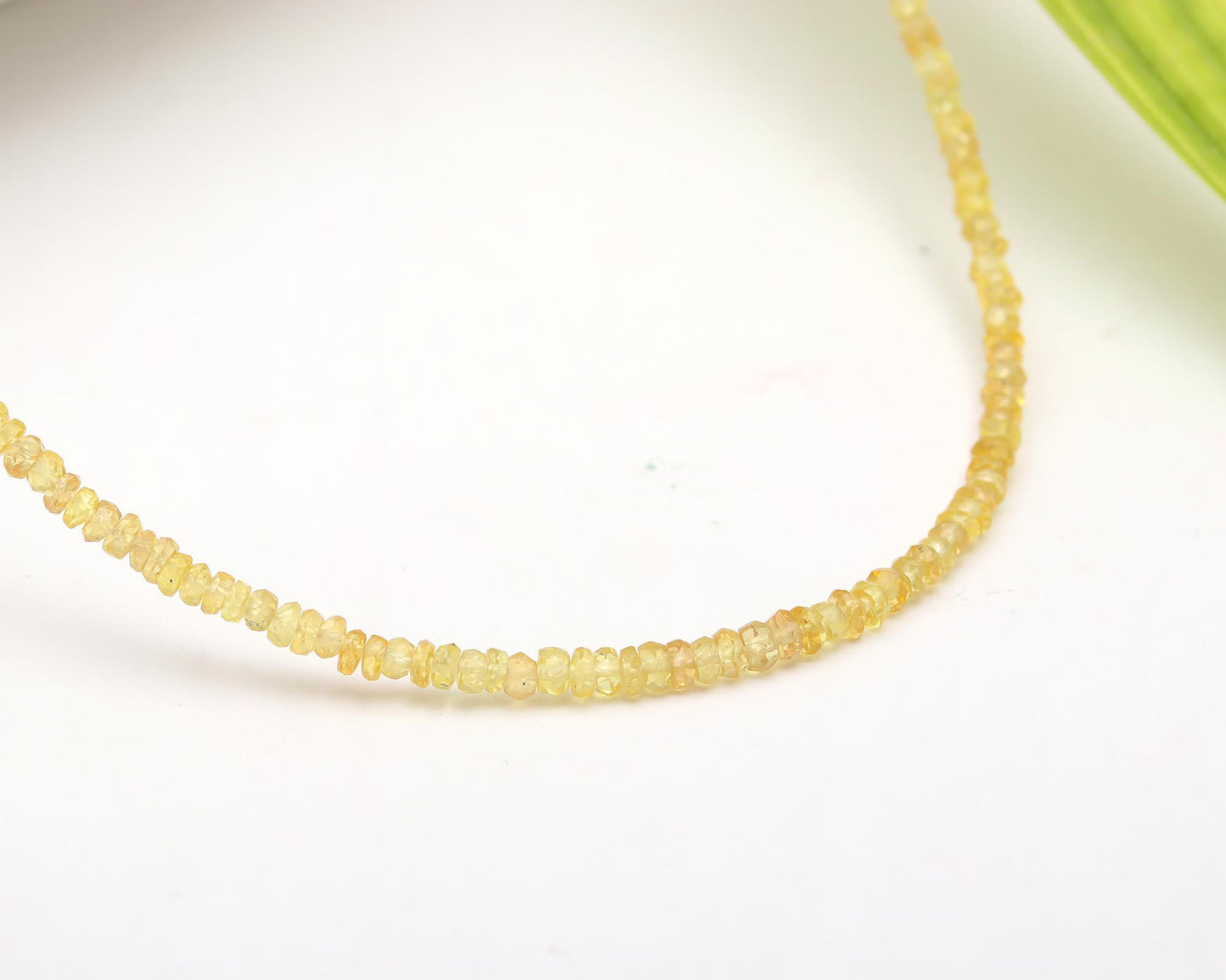 Yellow Sapphire Faceted Gemstone Beads 925 Sterling Silver necklace