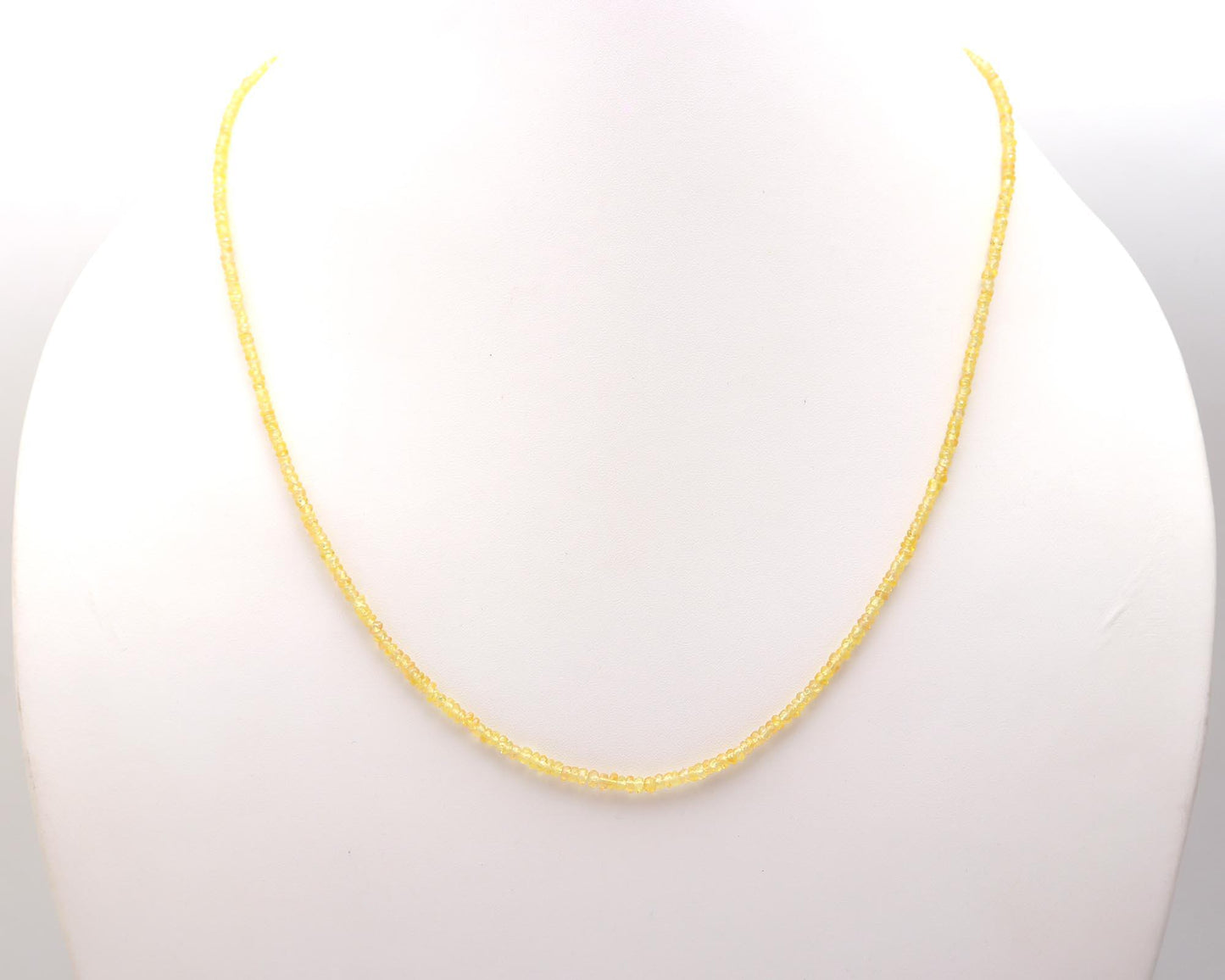 Yellow Sapphire Faceted Gemstone Beads 925 Sterling Silver necklace