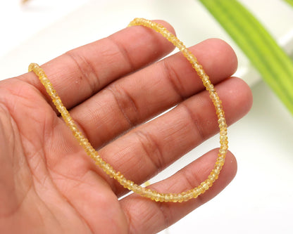 Yellow Sapphire Faceted Gemstone Beads 925 Sterling Silver necklace