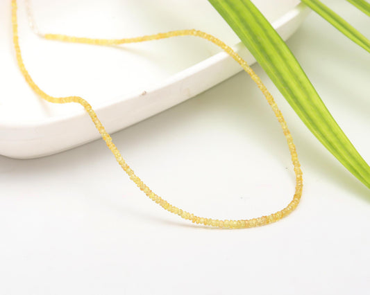 Yellow Sapphire Faceted Gemstone Beads 925 Sterling Silver necklace