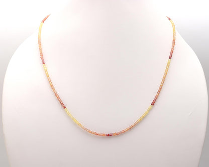 Yellow Sapphire Faceted Rondelle Beads 925 Sterling Silver Necklace