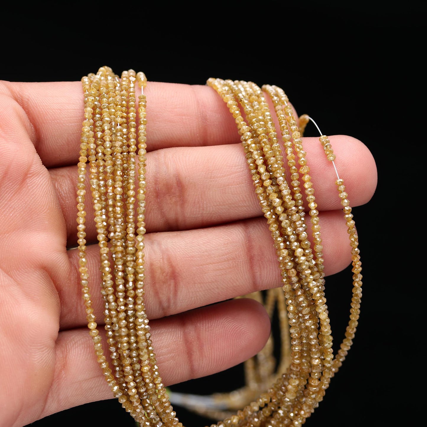 Natural Yellow Diamond Bead Top Quality Faceted Rondelle Beads