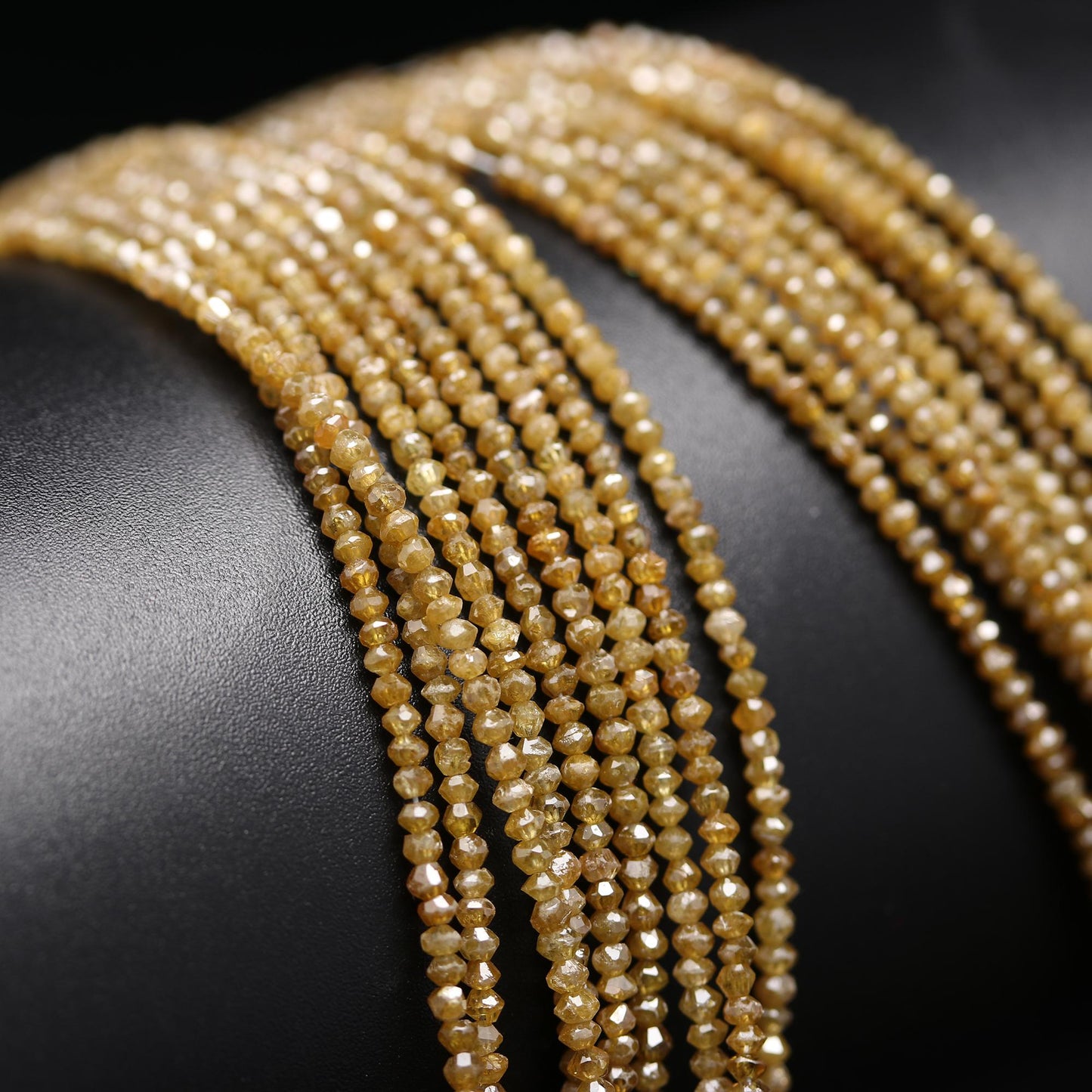 Natural Yellow Diamond Bead Top Quality Faceted Rondelle Beads