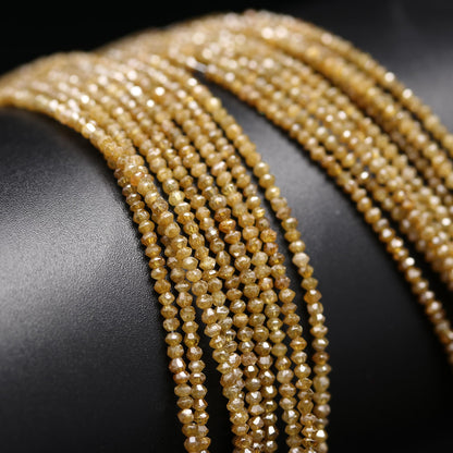 Natural Yellow Diamond Bead Top Quality Faceted Rondelle Beads