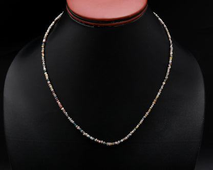 Multi Color Rough Diamond Beads Natural Uncut Diamond Necklace