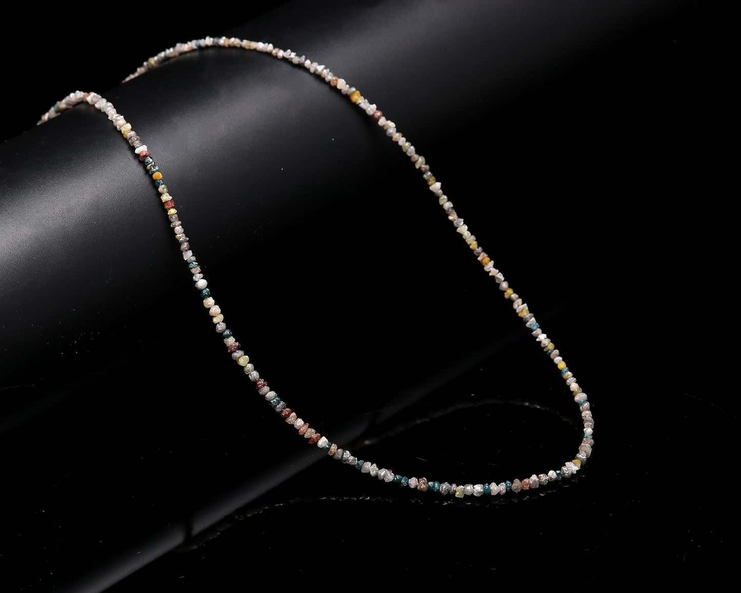 Multi Color Rough Diamond Beads Natural Uncut Diamond Necklace