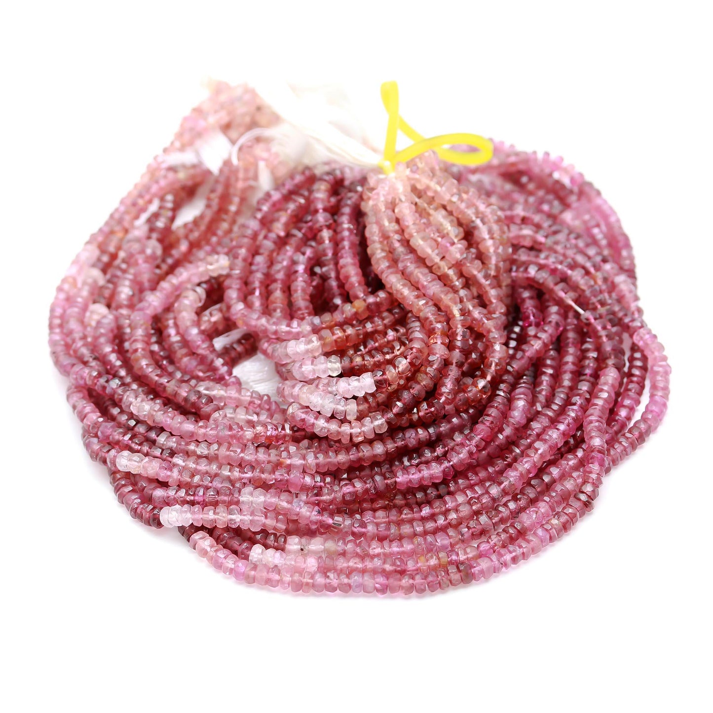 Pink Tourmaline Gemstone Bead 3.5 - 4 mm Faceted Rondelle Bead For Jewelry Making