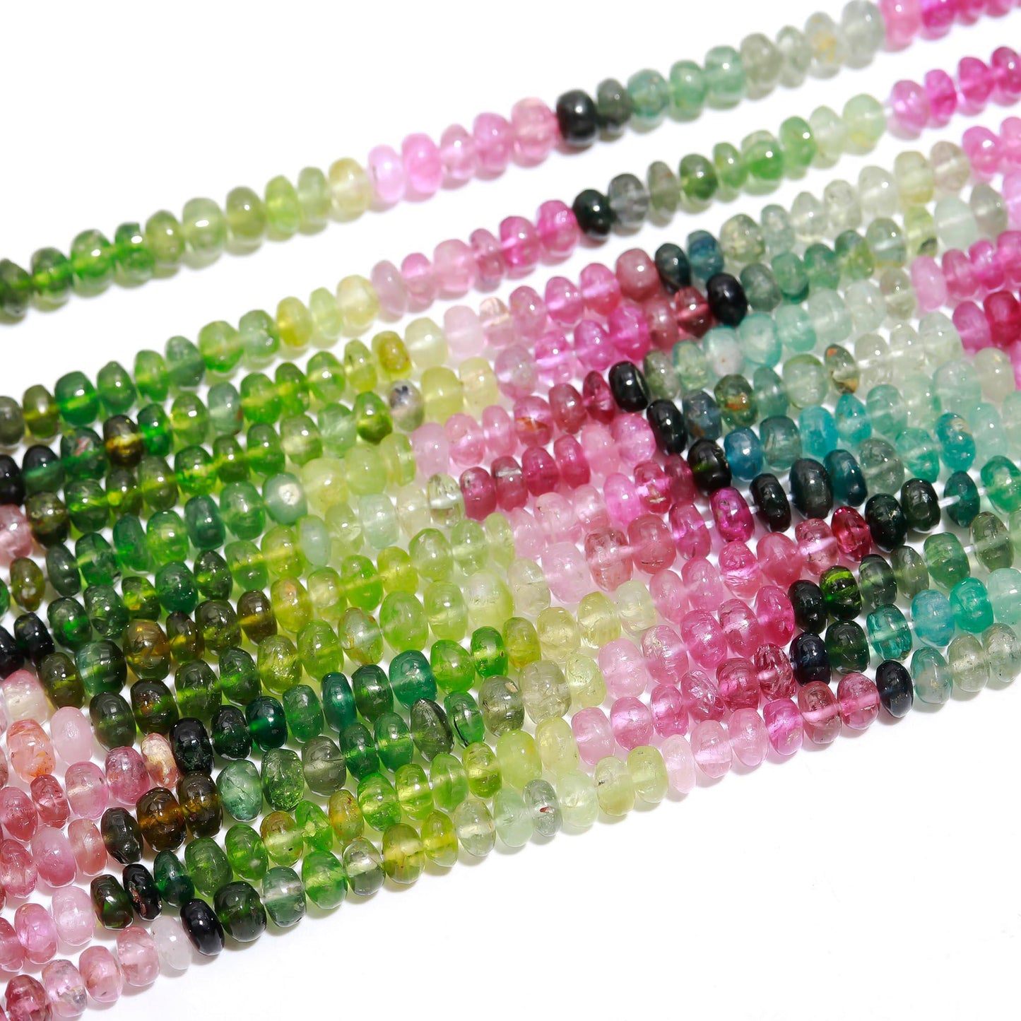 Multi Tourmaline Bead Top Quality Smooth Rondelle Tourmaline Bead