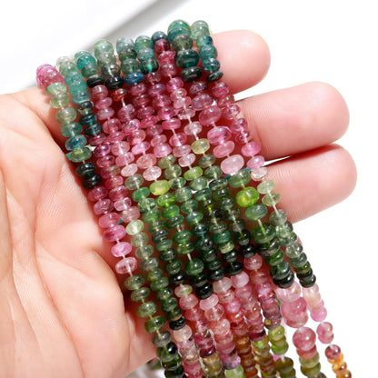 Multi Tourmaline Bead Top Quality Smooth Rondelle Tourmaline Bead