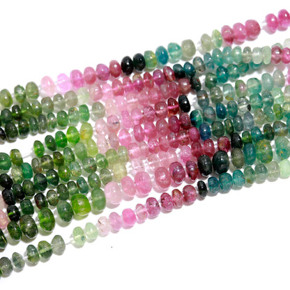 Multi Tourmaline Bead Top Quality Smooth Rondelle Tourmaline Bead