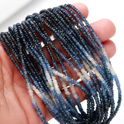 Blue Sapphire Bead 100% Natural Faceted Blue Shaded Sapphire