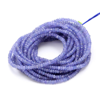 Tanzanite Faceted Rondelle Beads AAA+ Quality Gemstone Bead