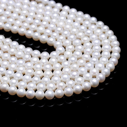 Freshwater Pearl Smooth Beads AAA Quality Natural White Pearls