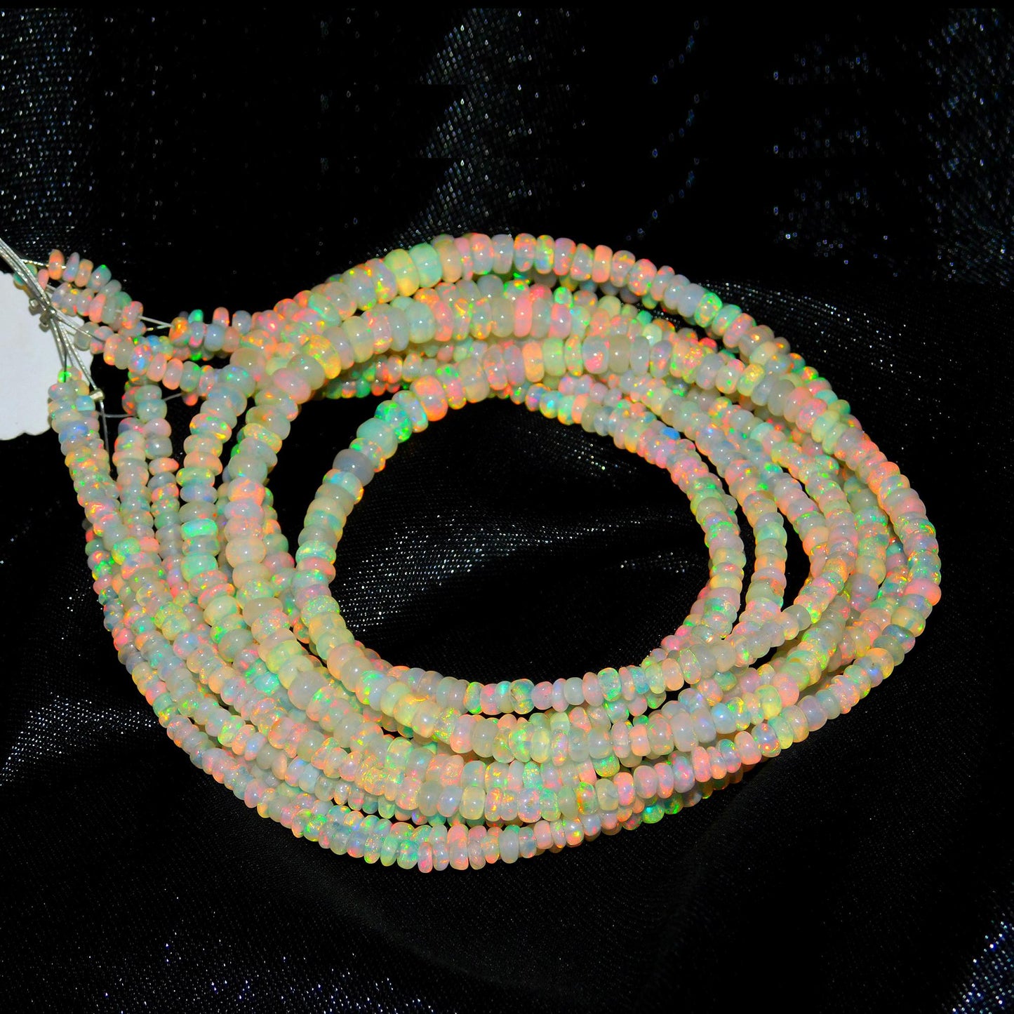 Ethiopian Opal Beads Smooth 3-5 mm Rondelle Ethiopia Opal 16 Inches Strands