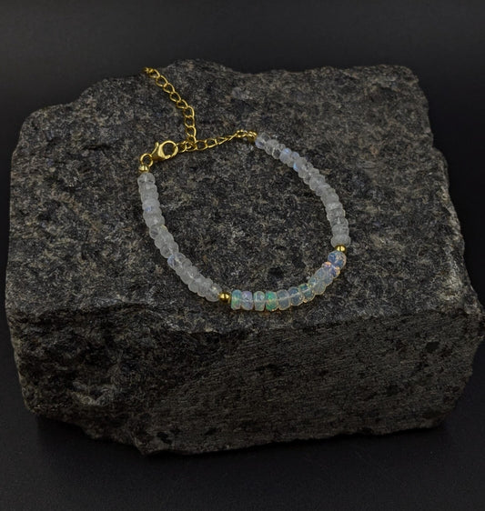 Moonstone & Ethiopian Opal Bracelet
