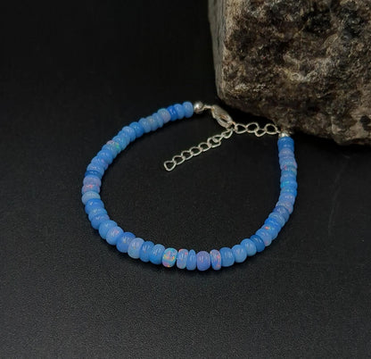 Tanzanite Opal Bracelet 4 - 5 mm Beaded Bracelet